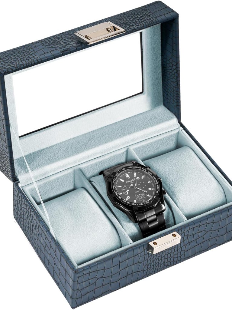 Watch Box 3 Slot Mens Watch Case Watch Storage Holder Organizer Watch Display